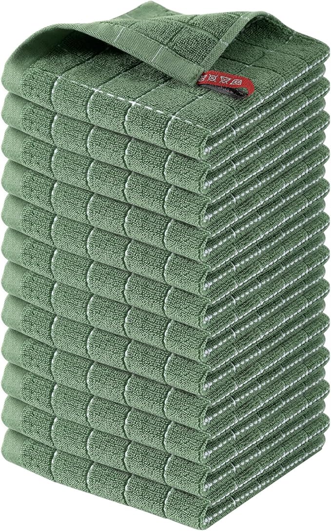 Homaxy 100% Cotton Terry Kitchen Dish Cloths, Ultra Soft and Absorbent Dish by Homaxy