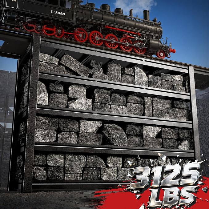 3125LBS Storage Shelves, 60.1" W Garage Shelving Heavy Duty, Adjustable Metal - Image 3