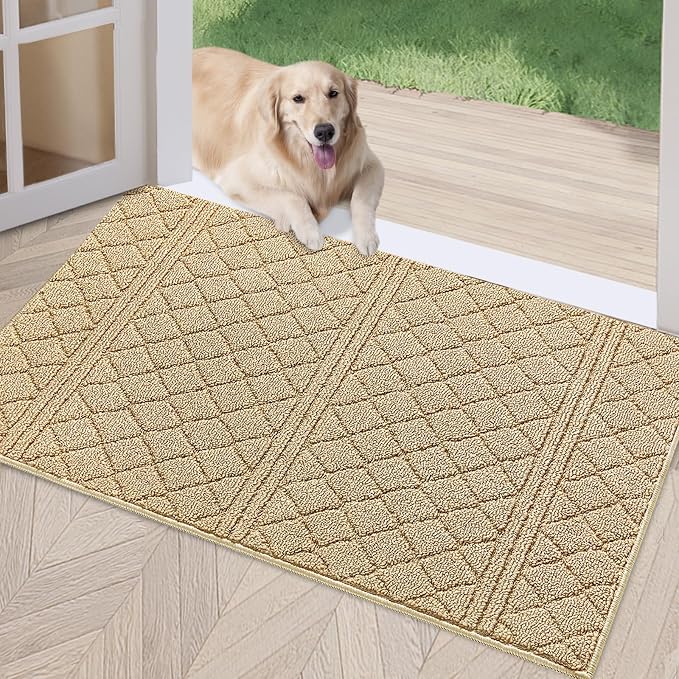 REFETONE Indoor Doormat, Front Back Door Mat 36"x59" Absorbent Rubber Backing by Refetone