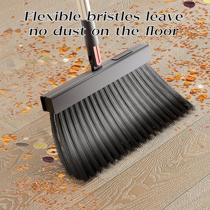 Broom with Dustpan Combo Set 50” Adjustable Long Handle 180 Degree Rotating - Image 6