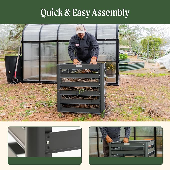 Vego Garden 32" Tall Modular Compost Bin 90" x 30" x 32" - Image 5