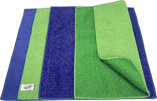 Microfiber Scrub Dish Cleaning Cloth, Non-Scratch, Reusable & Durable by AccoHolly