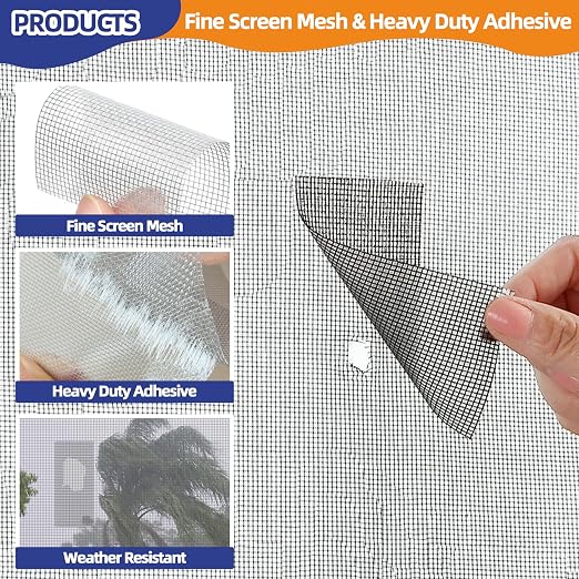 KING MOUNTAIN Black Window Screen Repair Tape, 3inX15FT Heavy Duty Screen - Image 4