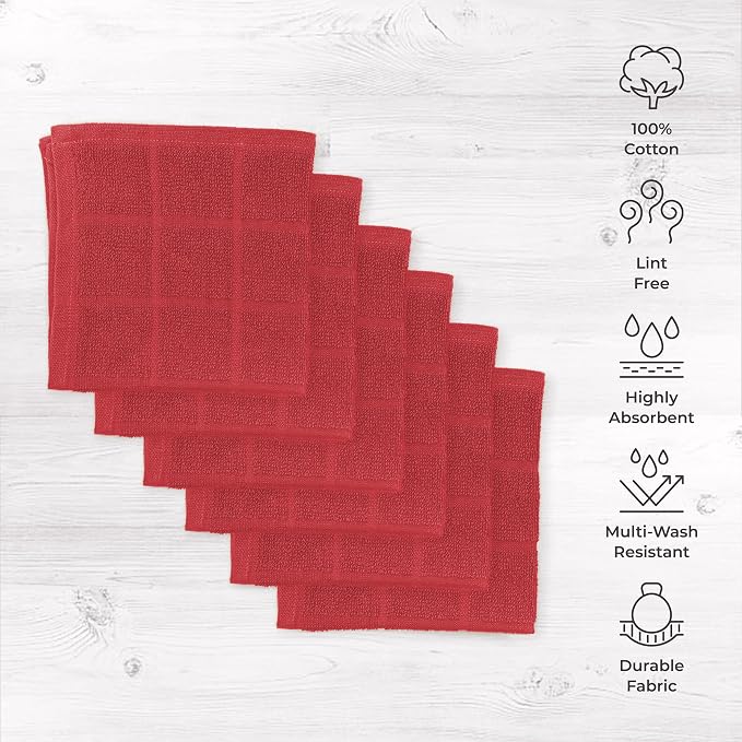 100% Cotton Dish Cloths for Dish Washing, Terry Dish Cloth, Cotton Dish Rags - Image 2