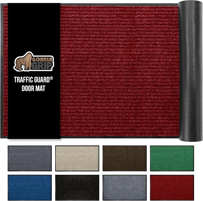GORILLA GRIP Traffic Guard Door Mat, Heavy Duty Welcome Mats, Commercial Office by GorillaGrip
