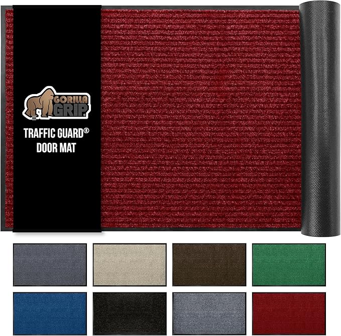 GORILLA GRIP Traffic Guard Door Mat, Heavy Duty Welcome Mats, Commercial Office by GorillaGrip