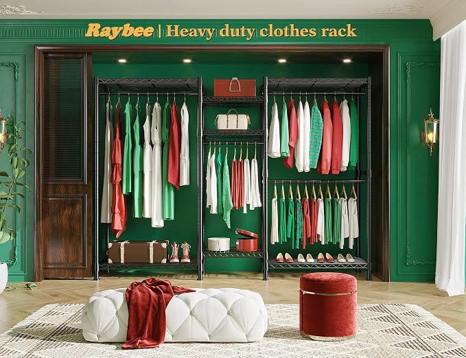 Raybee Clothes Rack, 725 LBS Clothing Rack Adjustable Clothing Racks - Image 7