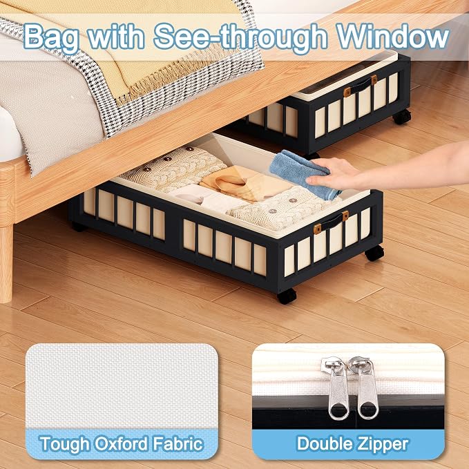 efluky 2-Pack Bamboo Under Bed Storage Containers - Image 6