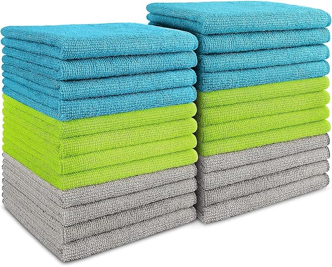 AIDEA Microfiber Cleaning Cloth-24PK, Soft Microfiber Towels by AIDEAHOME