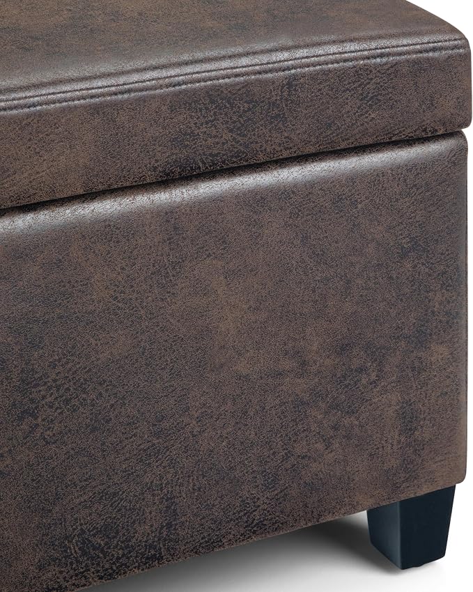 SIMPLIHOME Avalon 48 inch Wide Contemporary Rectangle Storage Ottoman Bench in - Image 9