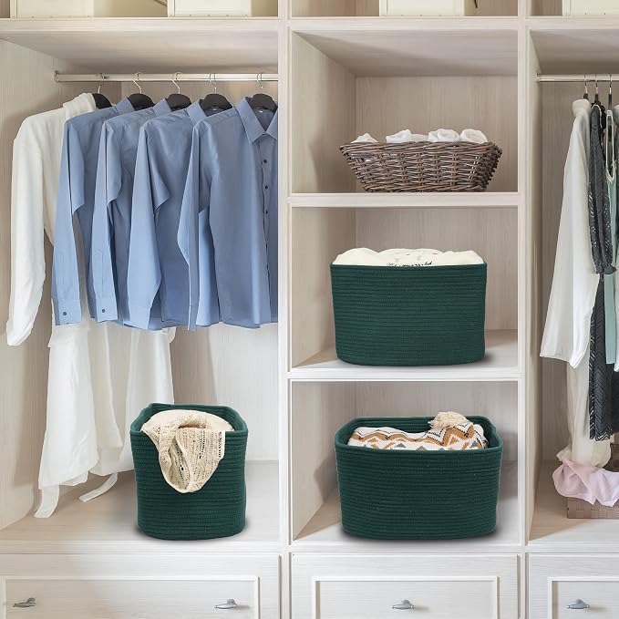Cotton Rope storage Basket Bins14.5X9.5X9.3“ Basket - Image 6