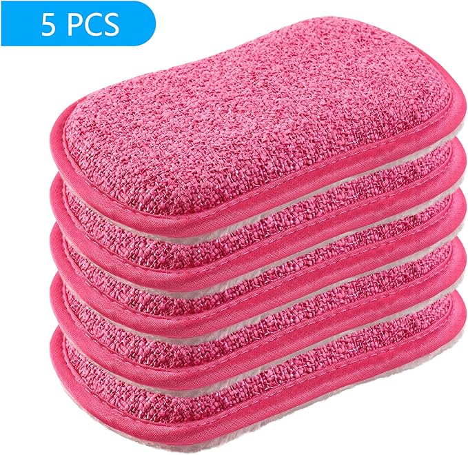 Kitchen Dish Sponge Scrubber Non Scratch, Dishcloth No Odor Reusable Washable - Image 7