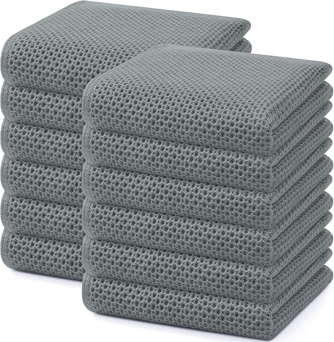 Homaxy 100% Cotton Waffle Weave Kitchen Dish Towels, Ultra Soft Absorbent Quick by Homaxy