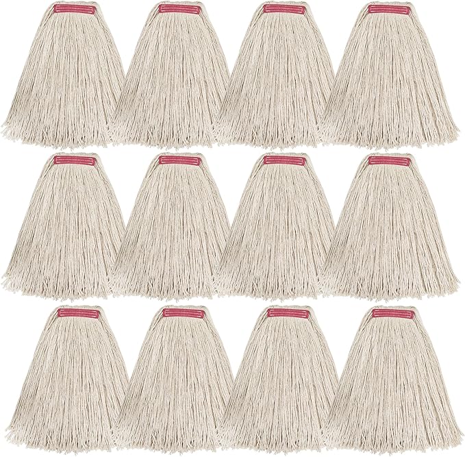 Matthew Cleaning 20oz 12Pack Cotton Mop Head Replacement, Looped-Open String by MATTHEWCLEANINGPRODUCTS