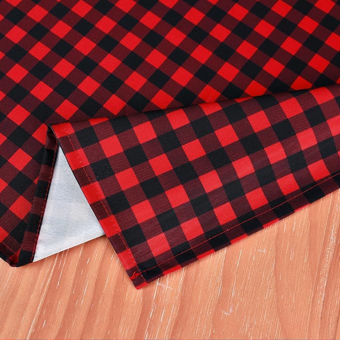 Classic Gingham Buffalo Xmas Tablecloth Fabric - Image 7
