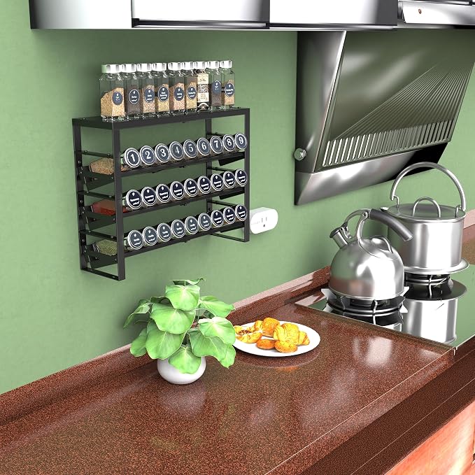 Expandable, Adjustable Spice Rack kitchen Organizer, Metal Pantry Storage - Image 3