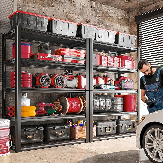 Raybee Storage Shelves 2000LBS Garage Shelving Heavy Duty, 5-Tier Adjustable - Image 2