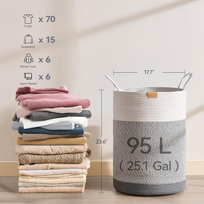 Laundry Hamper 95L, Large Laundry Basket - Image 6