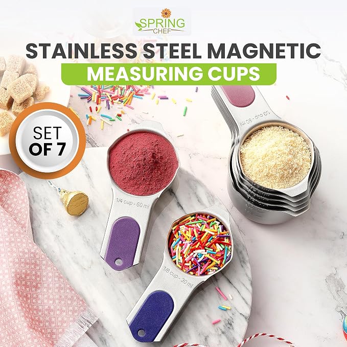 Spring Chef Magnetic Stainless Steel Measuring Cups, Kitchen Tools - Image 2