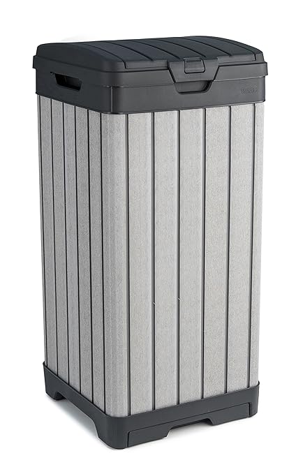 Keter Rockford Resin 38 Gallon Outdoor Kitchen Trash Can by Keter