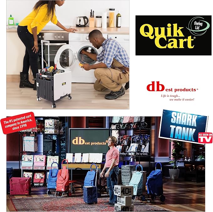dbest products Quik Cart Swing Lid Four Swivel Wheeled Rolling Crate Teacher - Image 5