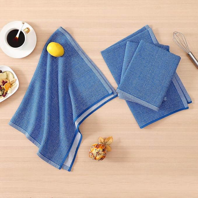 Homaxy Premium Kitchen Towels, Large Cotton Kitchen Hand Towels, Flat and Terry - Image 5