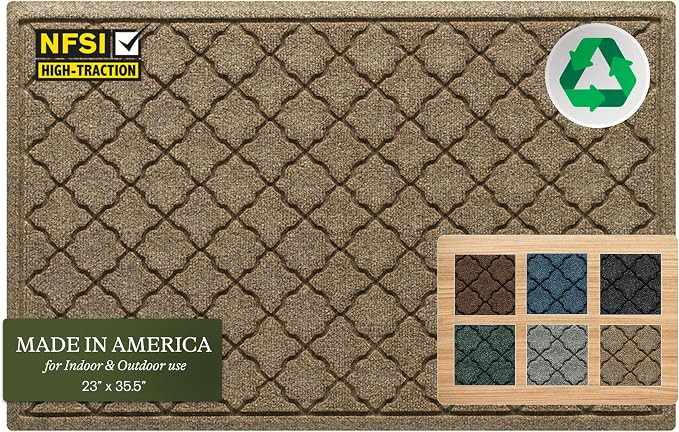 WaterHog Heavy Duty Doorway Mat, Made in USA, Durable & Skid-Resistant Entryway by BungalowFlooring