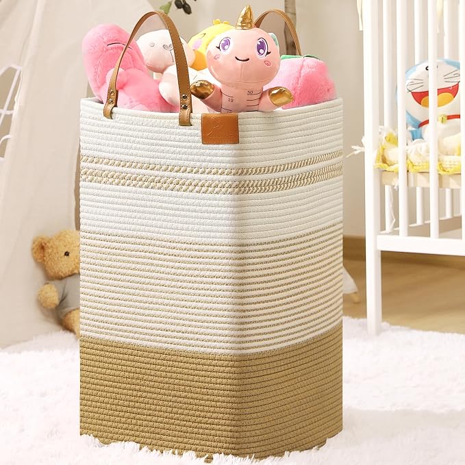 danpinera 100L Nursery Hamper, Tall Woven Laundry Basket by danpinera