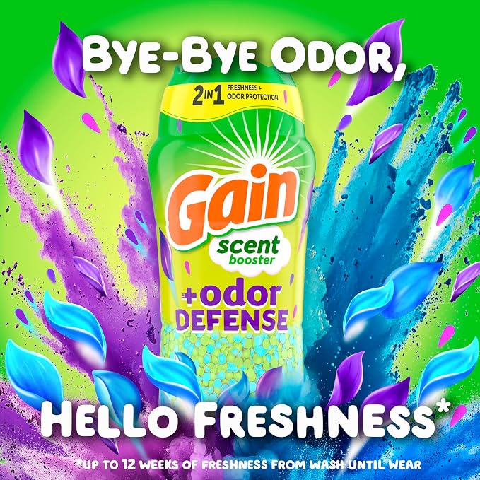 Gain Odor Defense In-wash Scent Booster, Super Fresh Blast scent, 21.1 OZ - Image 4