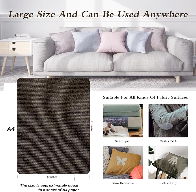 KING MOUNTAIN Coarse Linen Repair Patches, Self-Adhesive Linen Fabric Patches - Image 3