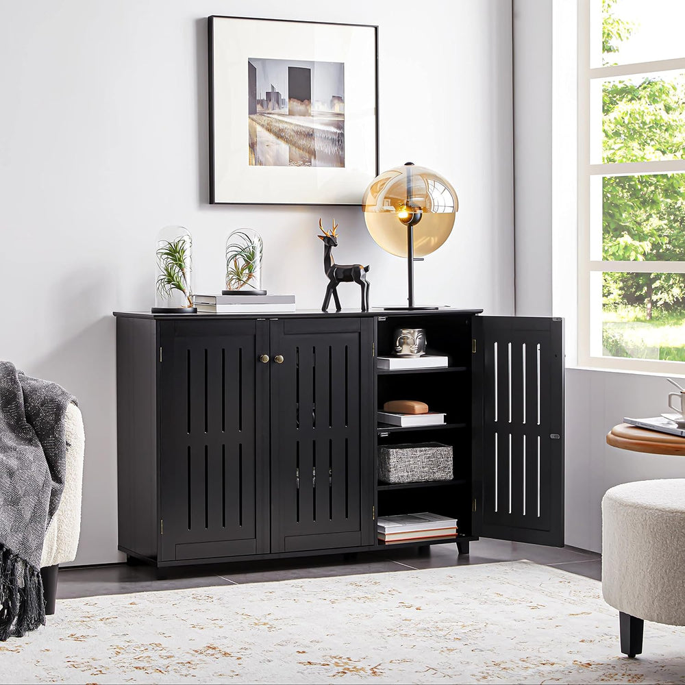 Yaheetech Shoe Cabinet with Doors for Entryway, Closed Storage Rack, Black