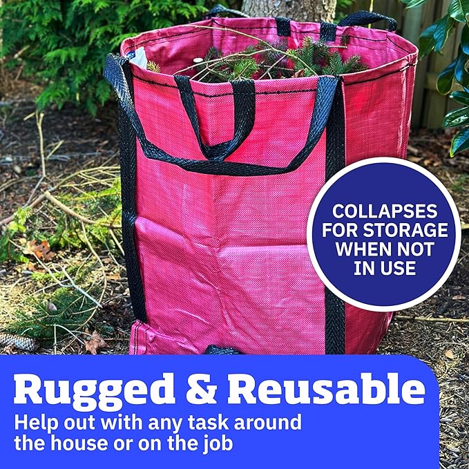 DURASACK Heavy Duty Home and Yard Bags 48-Gallon Reusable Self-Standing Lawn - Image 4
