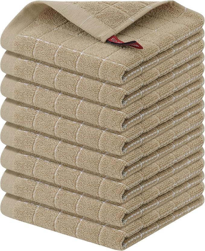 Homaxy 100% Cotton Terry Kitchen Dish Cloths, Ultra Soft and Absorbent Dish by Homaxy