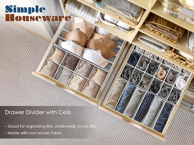 SIMPLE HOUSEWARE Closet Underwear Organizer Drawer Divider Assorted 7 Pieces - Image 4