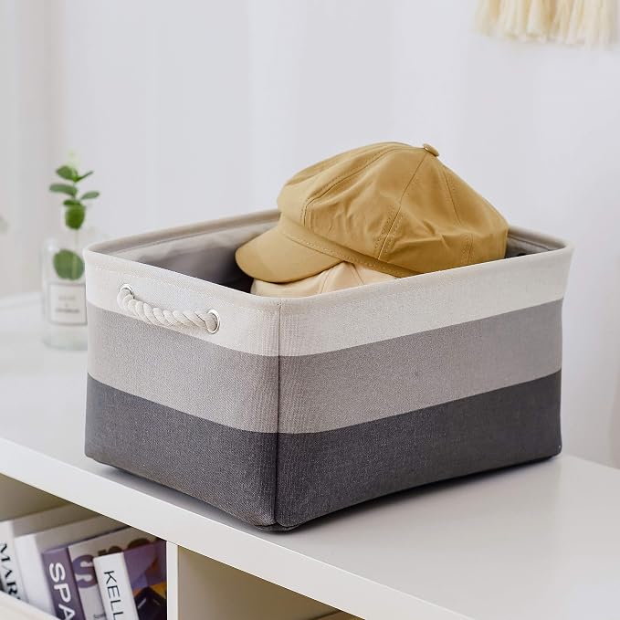 Large Storage Baskets for Shelves, Fabric Baskets for Organizing, Collapsible - Image 4