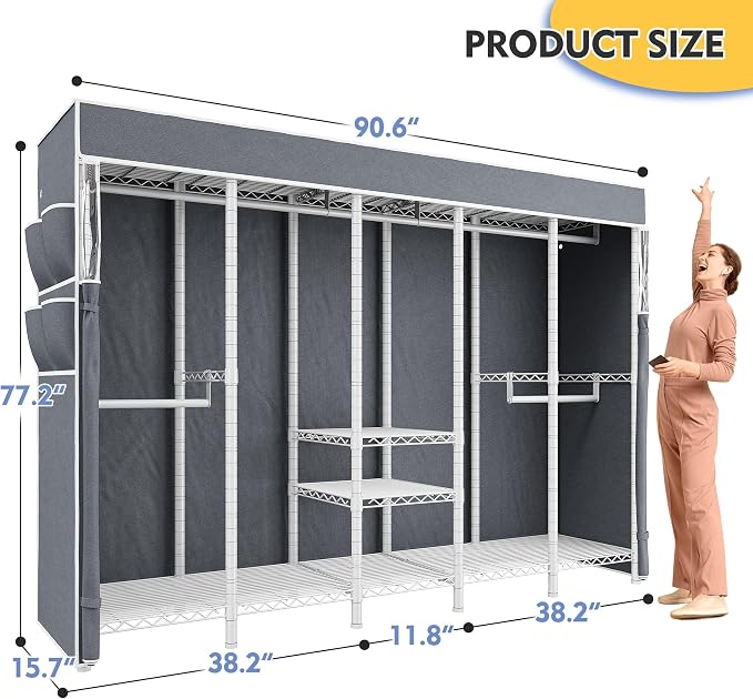 Raybee 90.6" W Clothes Rack - Image 9