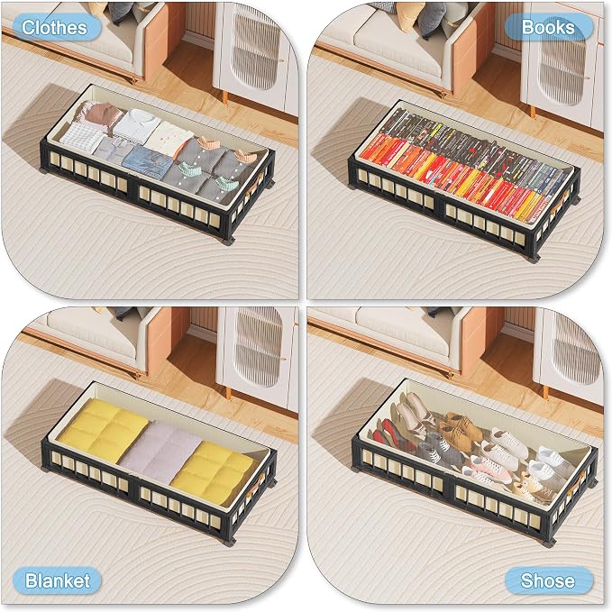 efluky 2-Pack Bamboo Under Bed Storage - Image 6