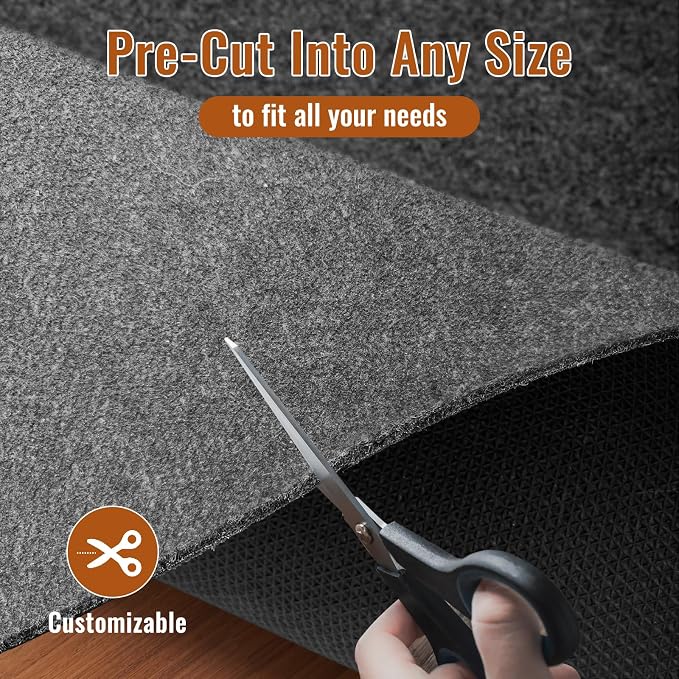 Felt Rug Pad, 2 x 3 Ft Rubber Non-Slip Rug Pad Gripper, Keep Rugs Secure and in - Image 3