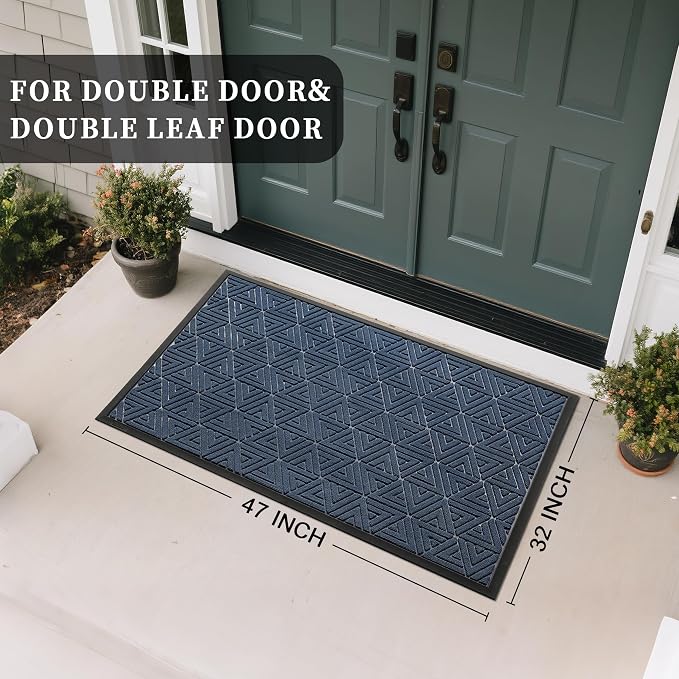 Yimobra Large Door Mat 47x32, All-Weather Waterproof Non-Slip Welcome Matt - Image 2