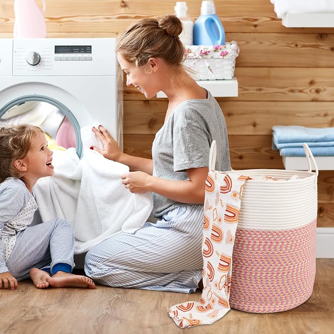 Cotton Rope Laundry Basket Hamper - Image 4