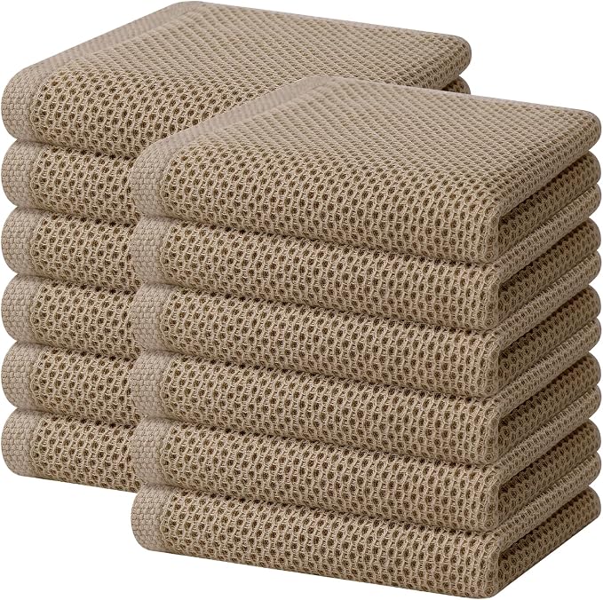Homaxy 100% Cotton Waffle Weave Kitchen Dish Towels, Ultra Soft Absorbent Quick by Homaxy