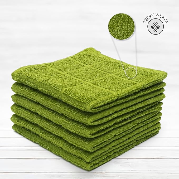100% Cotton Terry Dish Cloth & Dish Towel, 6 Pack, Super Soft and Absorbent - Image 3