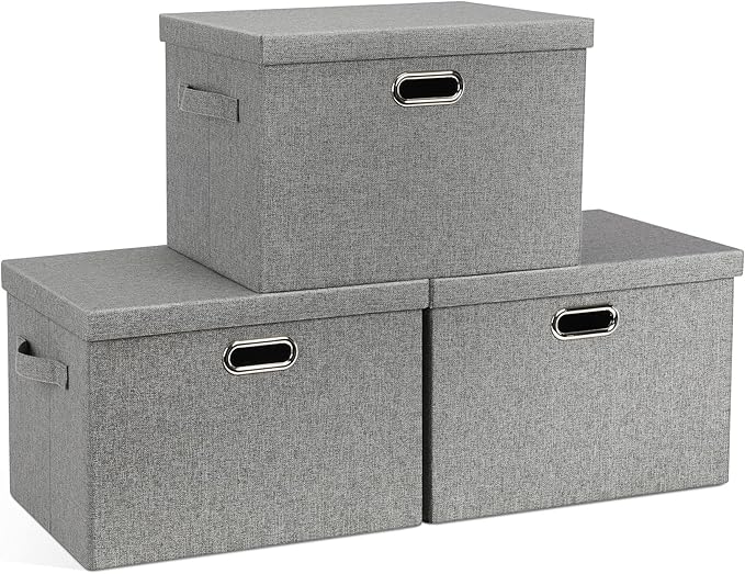 Large 17" 36 Quart Collapsible Stackable Storage Bins by GraciadecoStorage