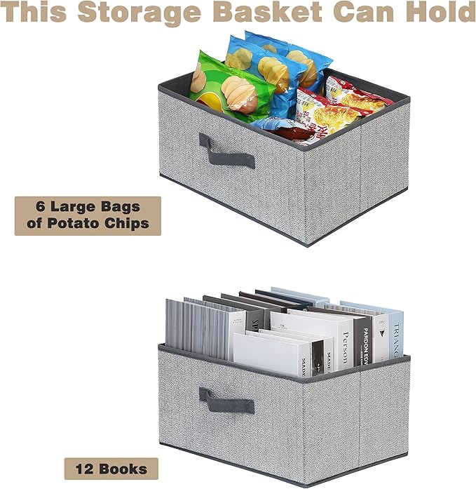 Storage Baskets, 15.7 Inch Woven Fabric Bins, Storage Cubes - Image 3