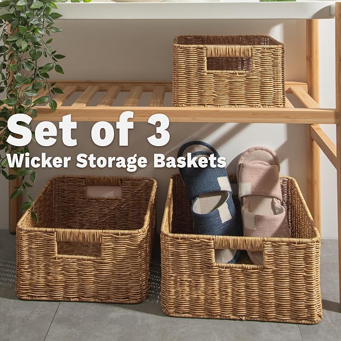 myHomeBody Wicker Storage Basket, Storage Cubes, Woven Baskets - Image 5