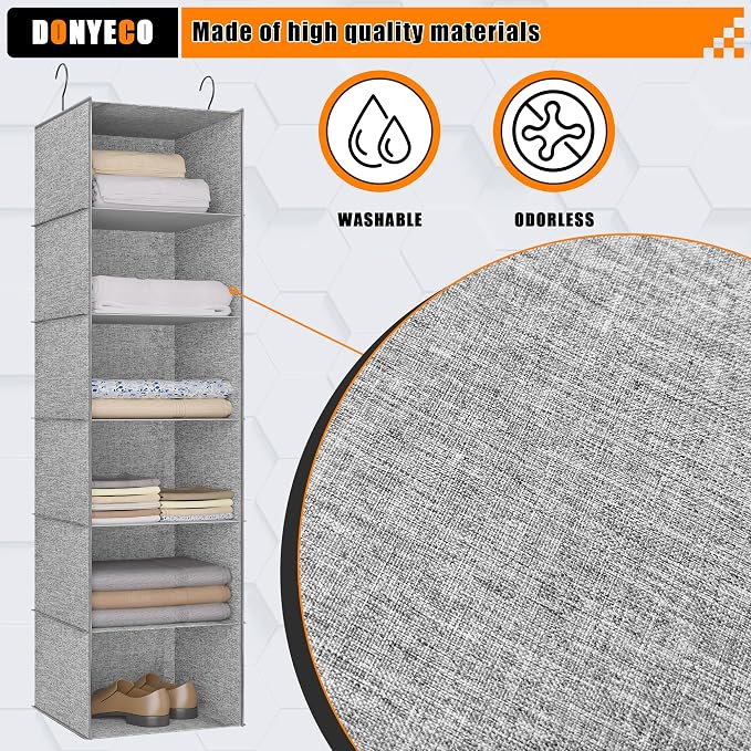 6-Shelf Hanging Storage Closet Organizer, Linen Rv Storage and Organization - Image 4