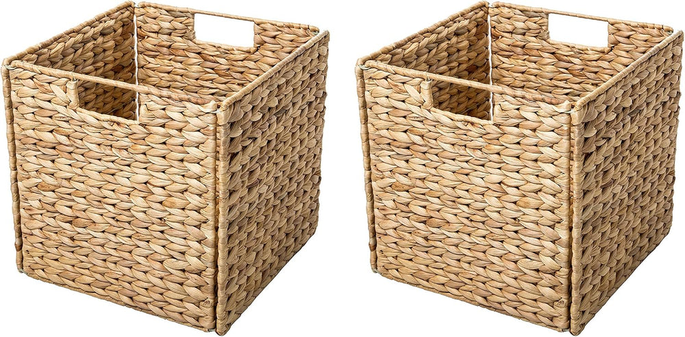 Foldable Hyacinth Storage Basket with Iron Wire Frame By Trademark Innovation...