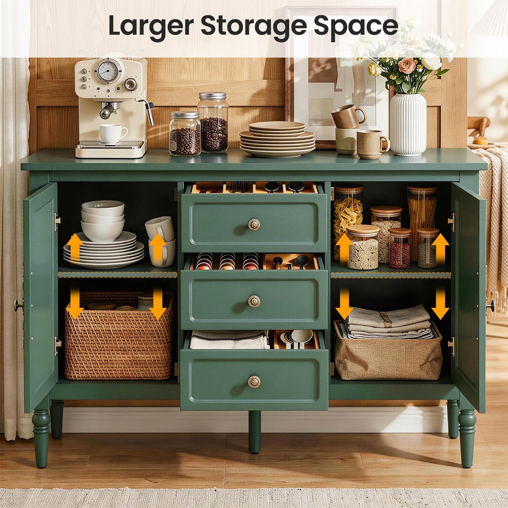 RoyalCraft Buffet Cabinet with 2 Doors & 3 Drawers, Vintage Sideboard wit...