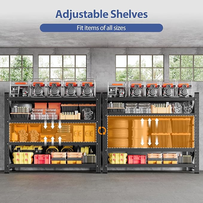 3000LBS Storage Shelves, Adjustable Industrial Shelving, 4 Tier Metal Shelving - Image 5