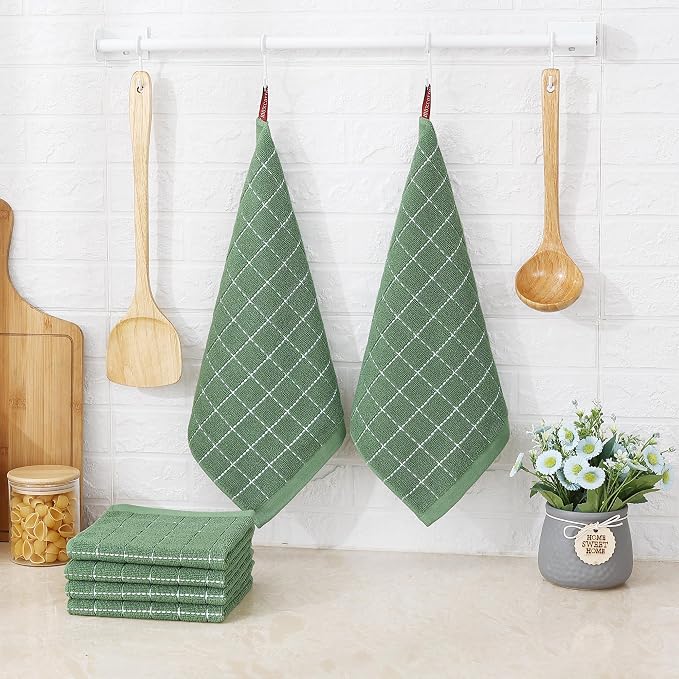Homaxy 100% Cotton Terry Kitchen Dish Cloths, Ultra Soft and Absorbent Dish - Image 6